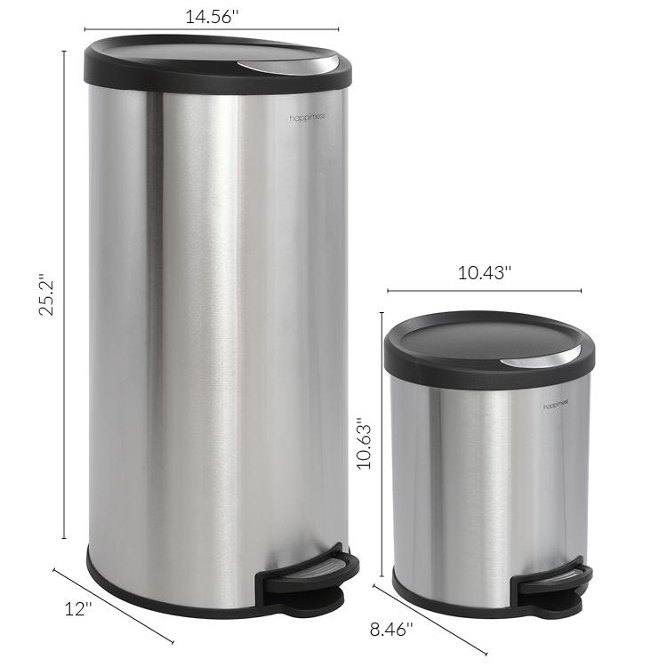 Oscar Round Step-Open Trash Can with Mini Trash Can. Picture 14