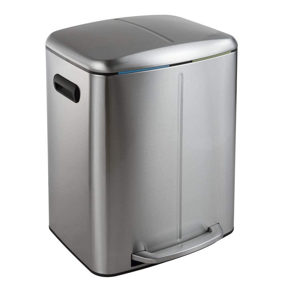 Marco Rectangular Double Bucket Trash Can with Soft-Close Lid. Picture 2