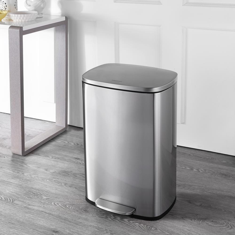 Connor Rectangular Trash Can with Soft-Close Lid and Mini Trash Can. Picture 1