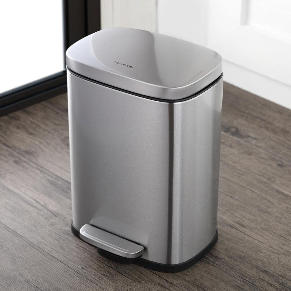 Connor Rectangular Trash Can with Soft-Close Lid and Mini Trash Can. Picture 2