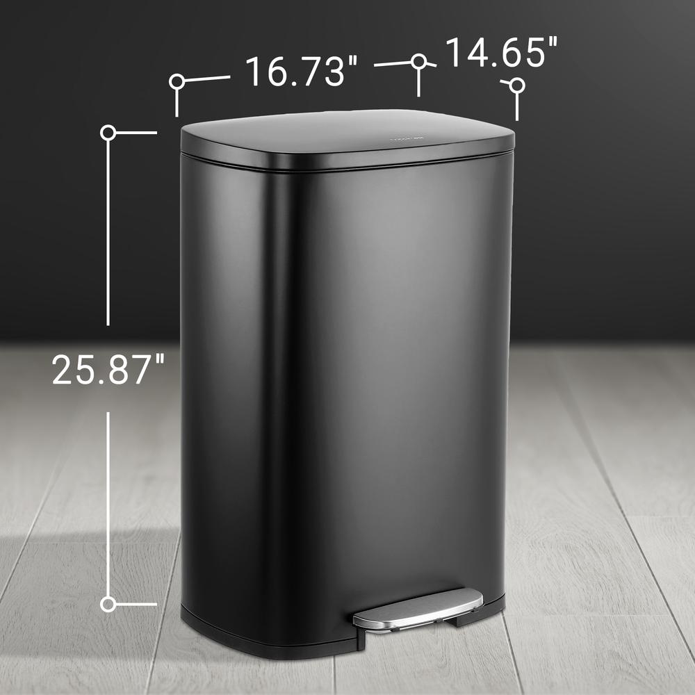 Connor Rectangular Trash Can with Soft-Close Lid and Mini Trash Can. Picture 13