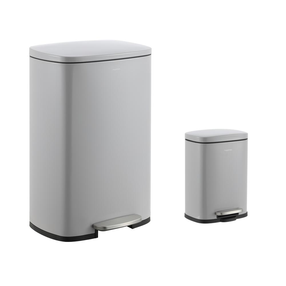 Connor Rectangular Trash Can With Soft-Close Lid And Free Mini Trash Can. Picture 1