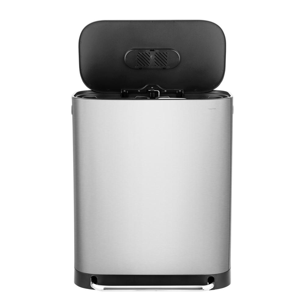 Beni Kitchen Trash/Recycling Double-Bucket Step-Open Trash Can with Liners. Picture 7