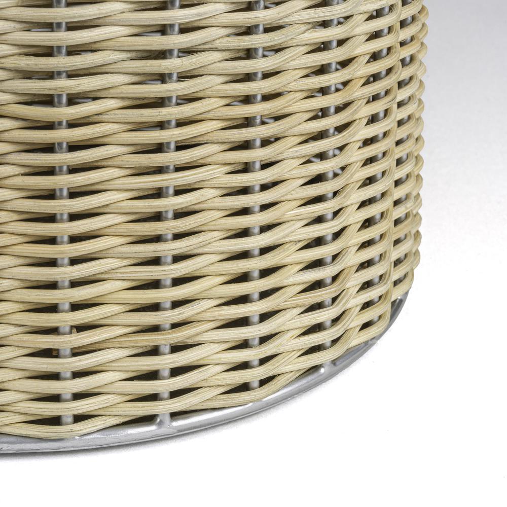 Cecil Modern 4.13-Gallon Natural Wicker Cylinder Waste Basket. Picture 7