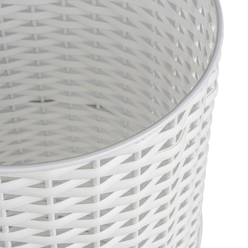Cecil Modern 4.13-Gallon Faux Wicker Cylinder Waste Basket. Picture 6