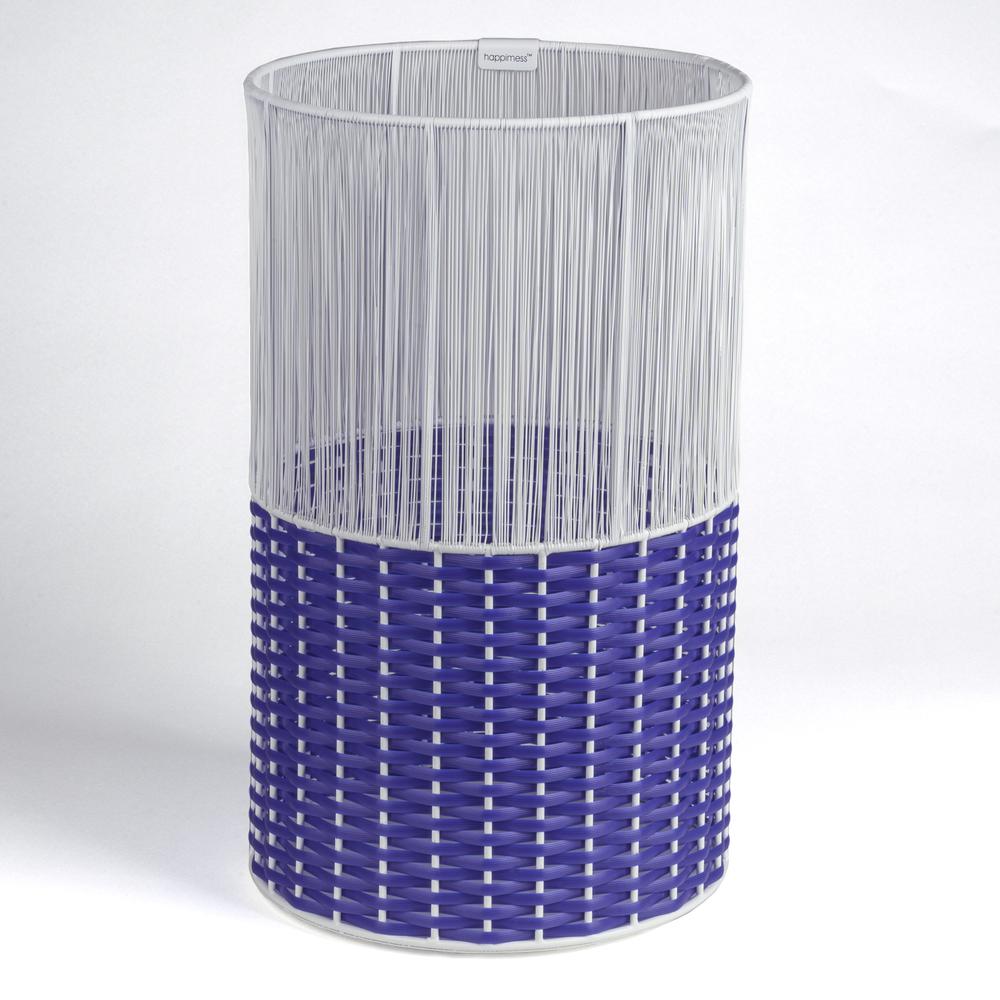 Harper Modern 4.13-Gallon 2-Tone Faux Wicker Cylinder Waste Basket. Picture 1
