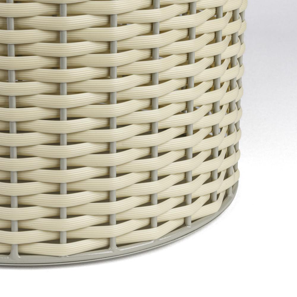 Harper Modern 4.13-Gallon 2-Tone Faux Wicker Cylinder Waste Basket. Picture 7