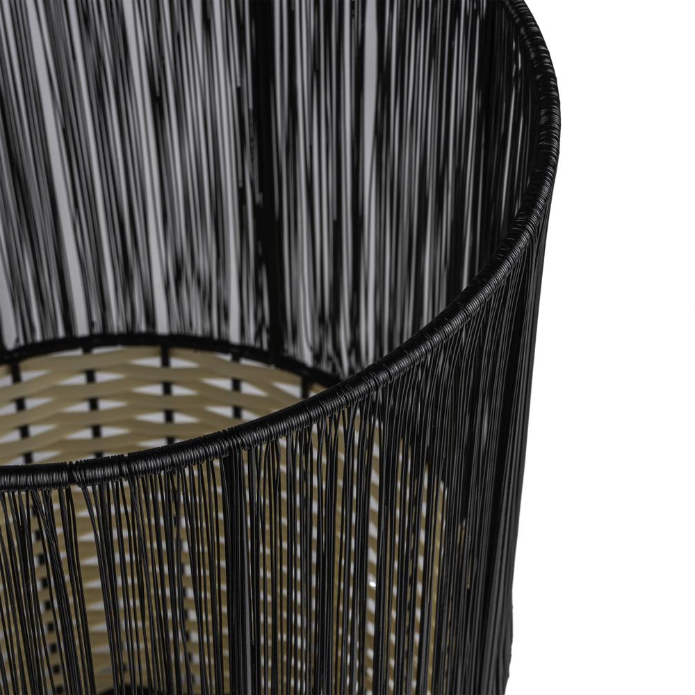 Harper Modern 4.13-Gallon 2-Tone Faux Wicker Cylinder Waste Basket. Picture 6