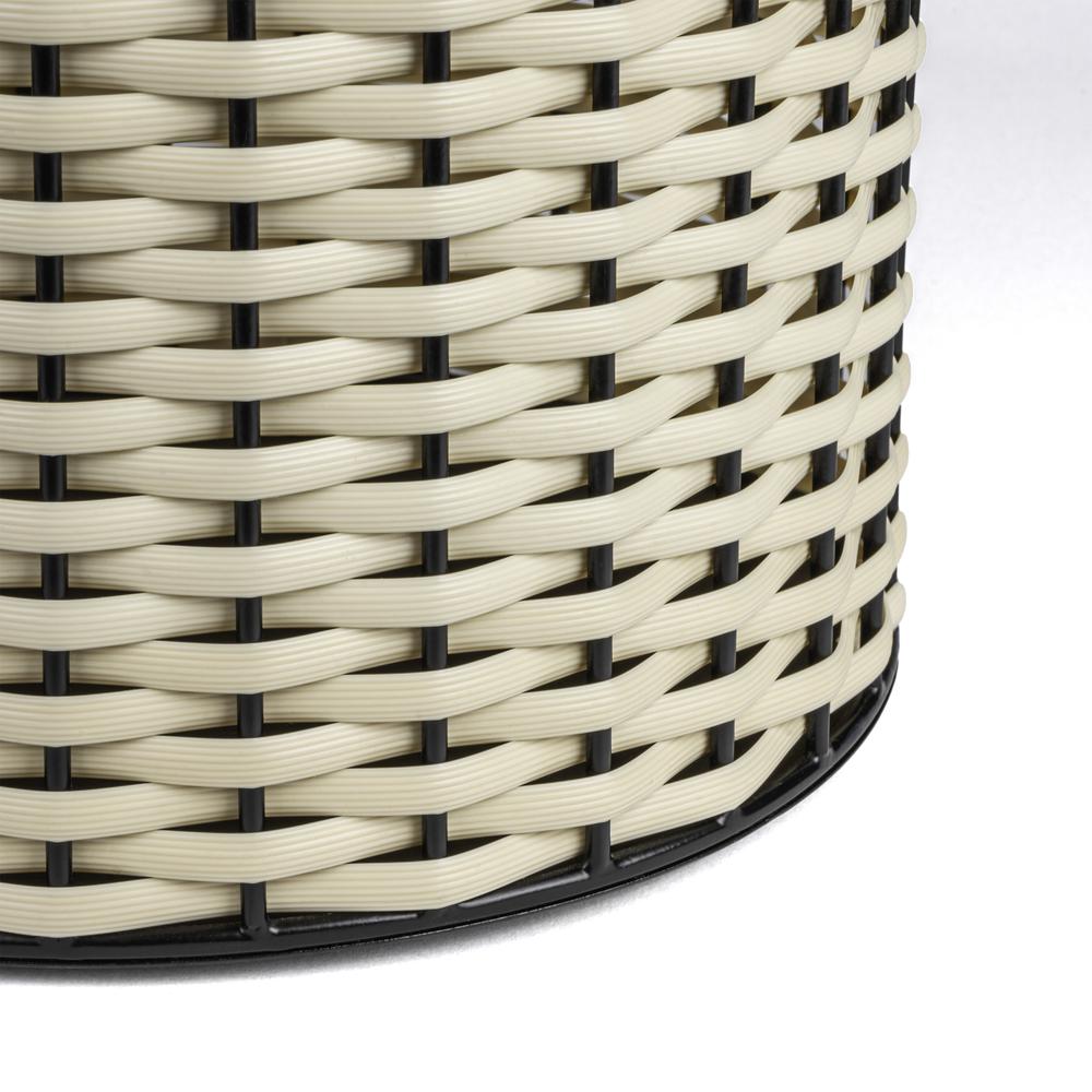Harper Modern 4.13-Gallon 2-Tone Faux Wicker Cylinder Waste Basket. Picture 7