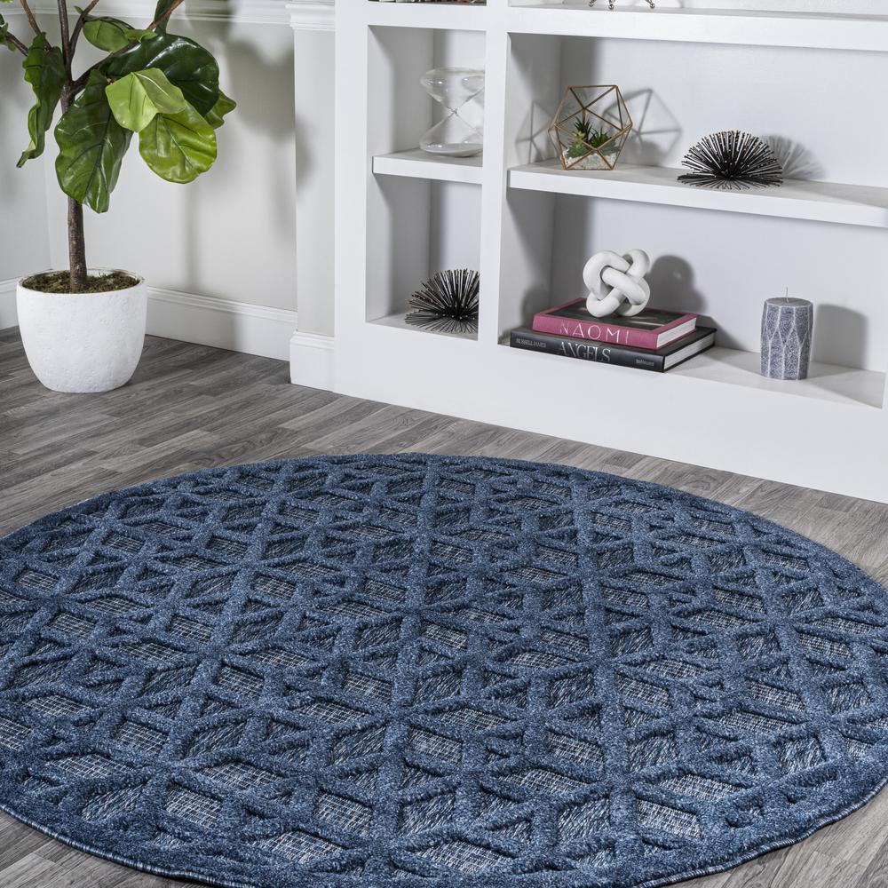 Talaia Neutral Geometric Indoor/Outdoor Area Rug. Picture 3