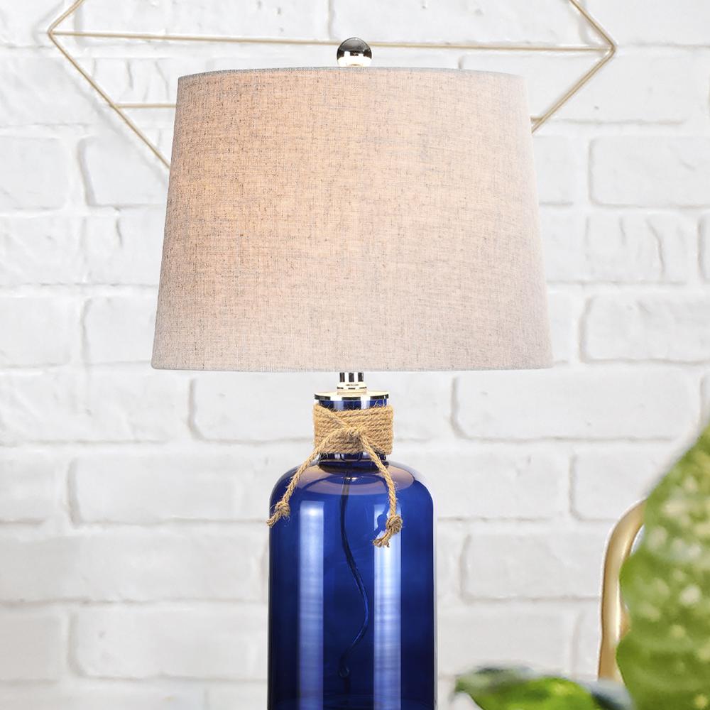 Azure Glass Bottle LED Table Lamp. Picture 7