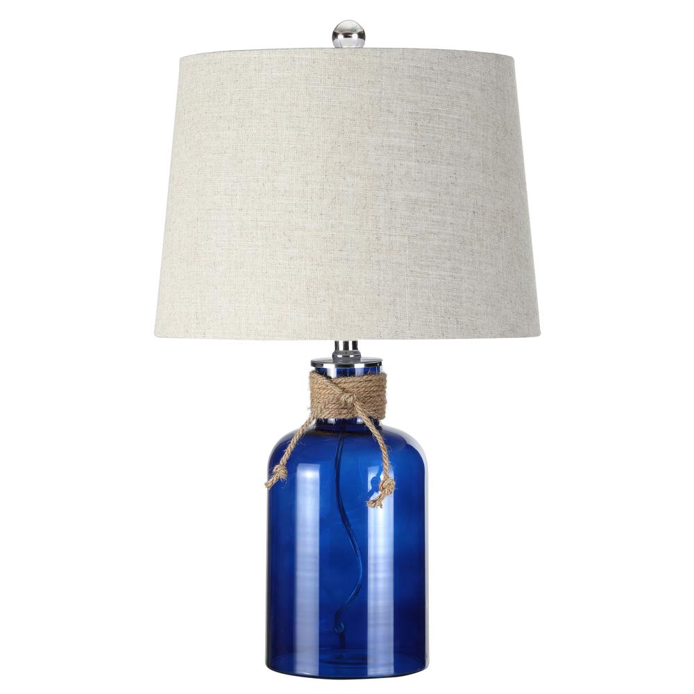 Azure Glass Bottle LED Table Lamp. Picture 2