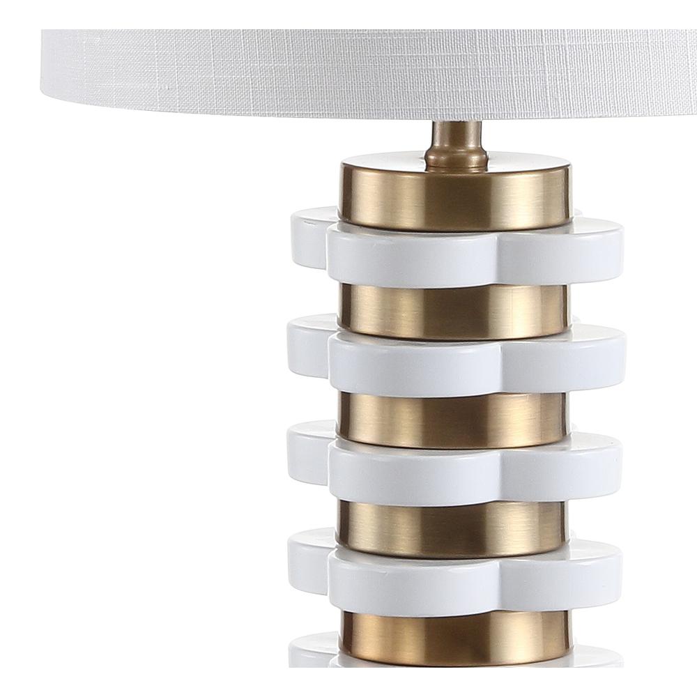 Wellington Quatrefoil Striped Resin LED Table Lamp. Picture 3