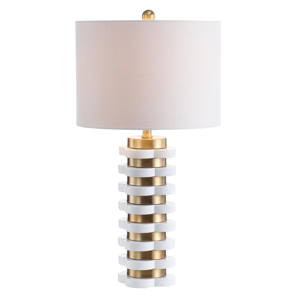 Wellington Quatrefoil Striped Resin LED Table Lamp. Picture 1