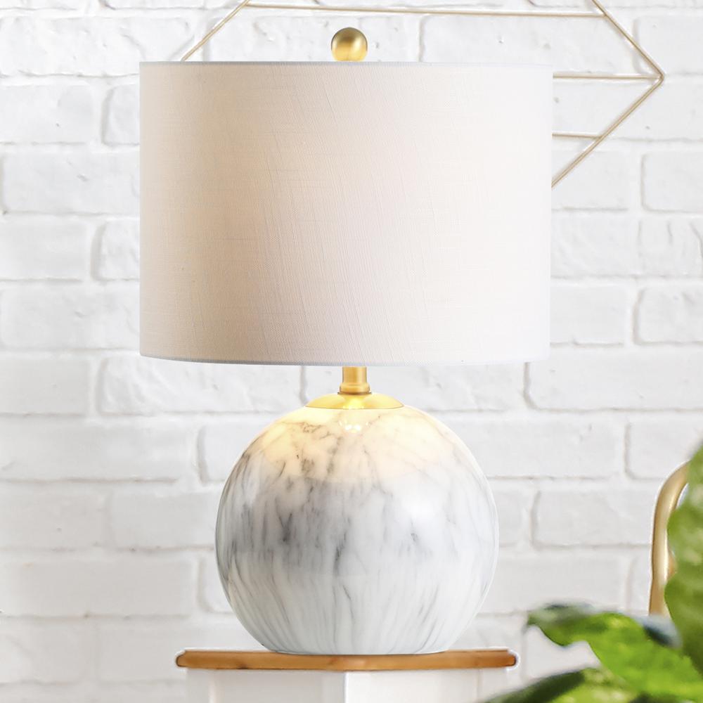 Luna Faux Marble Resin LED Table Lamp. Picture 7