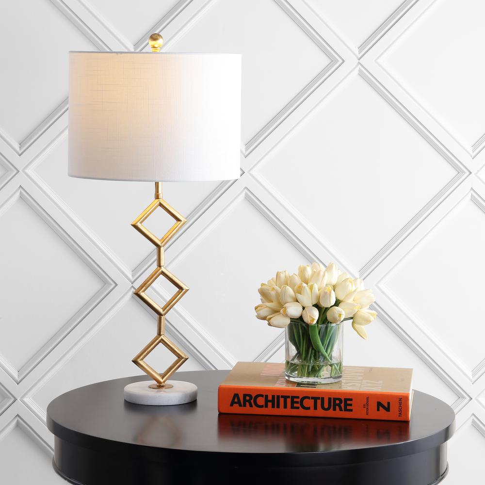 Diamante Modern Gilt Metal With Marble Base Led Table Lamp. Picture 5