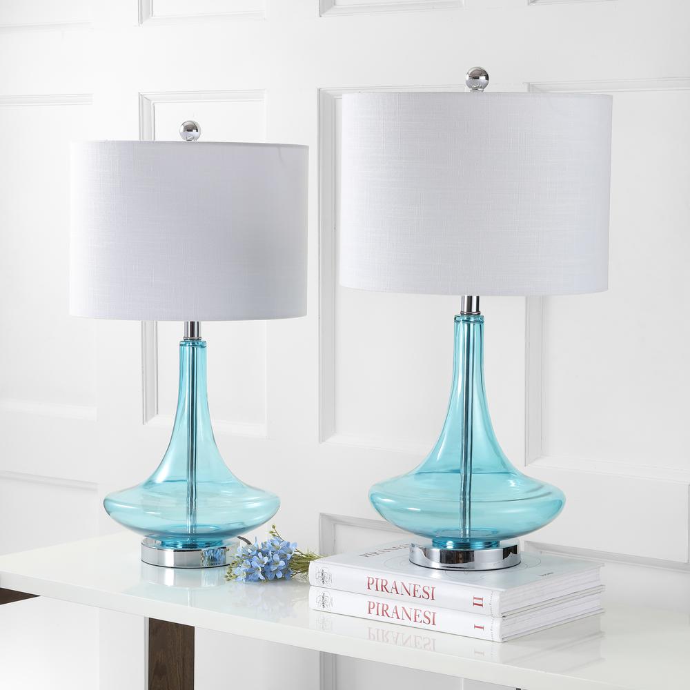 Cecile Glass Teardrop LED Table Lamp (Set of 2). Picture 6