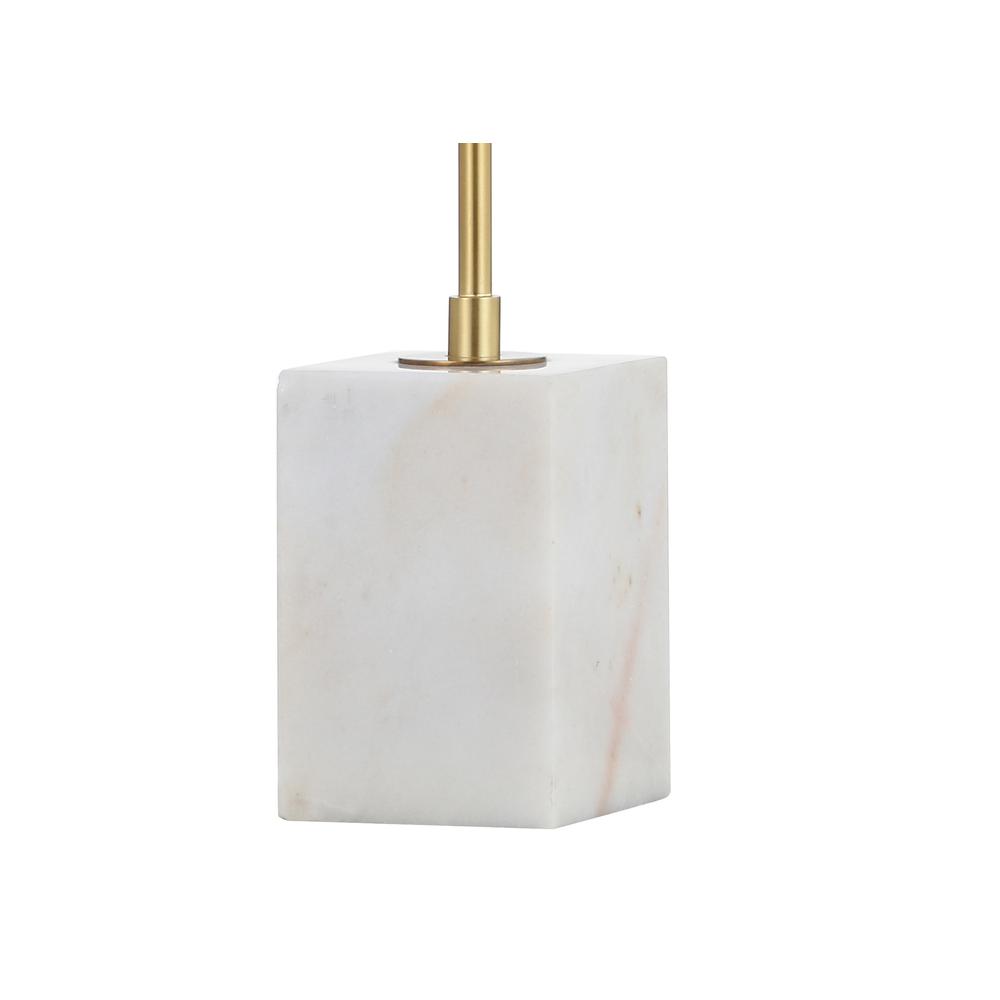 Ana Gold Arched Metal with Marble Base LED Table Lamp. Picture 4