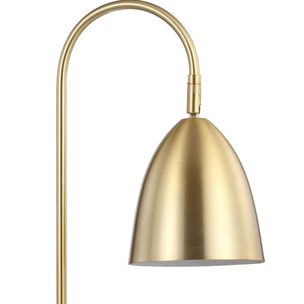 Ana Gold Arched Metal with Marble Base LED Table Lamp. Picture 3
