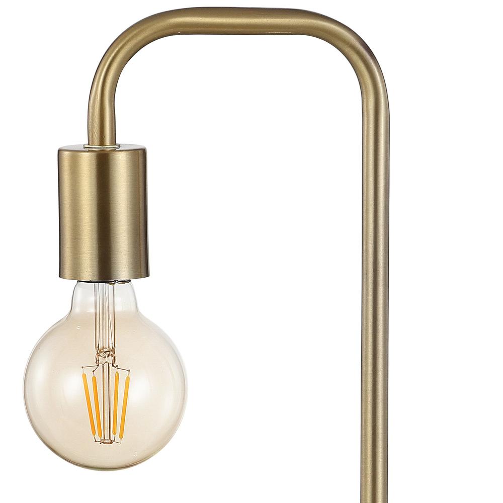 Axel Minimalist Glam Gold Pipe Metal/Marble LED Table Lamp. Picture 3