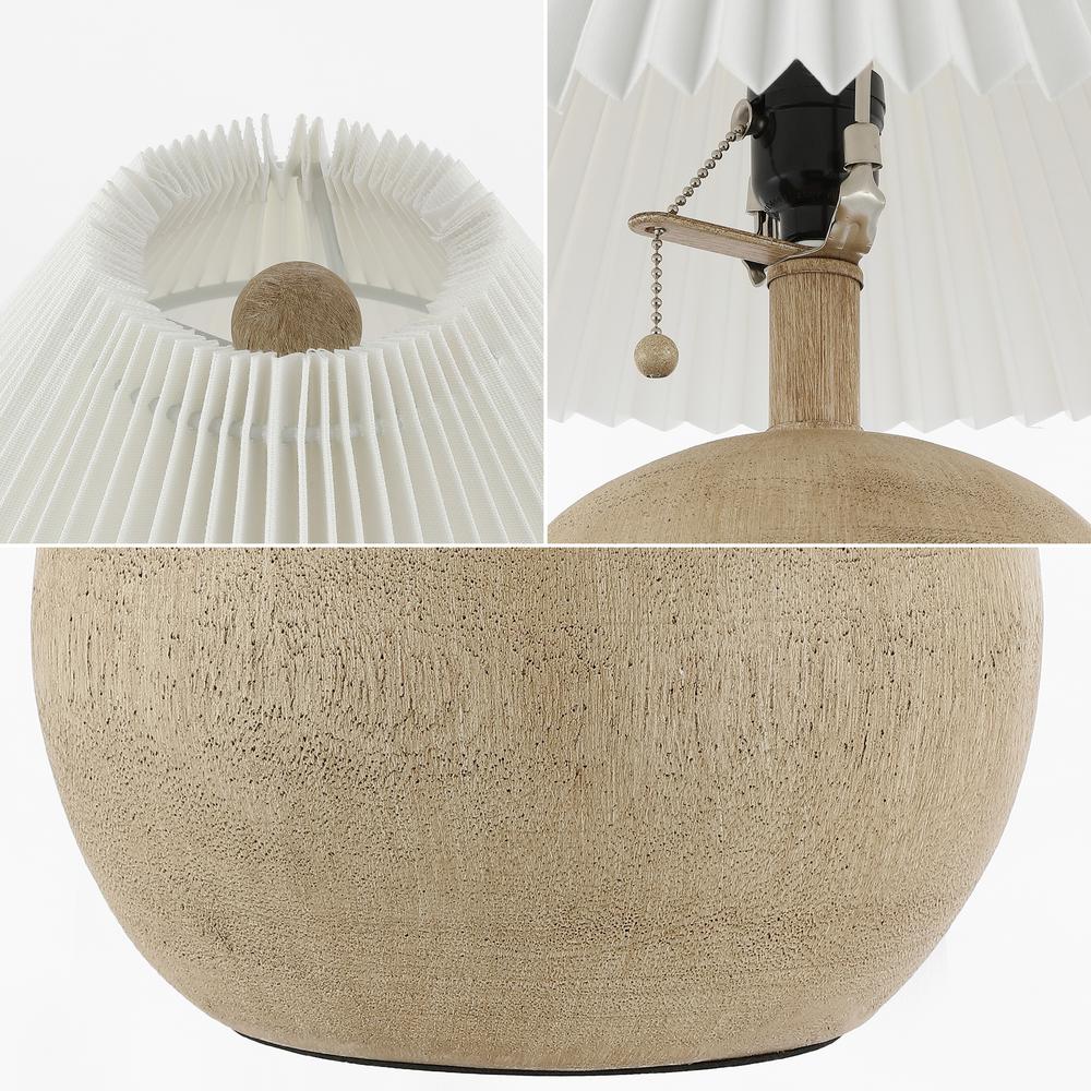 Aksel Coastal Scandinavian Rattan/Iron Sphere Led Table Lamp. Picture 3