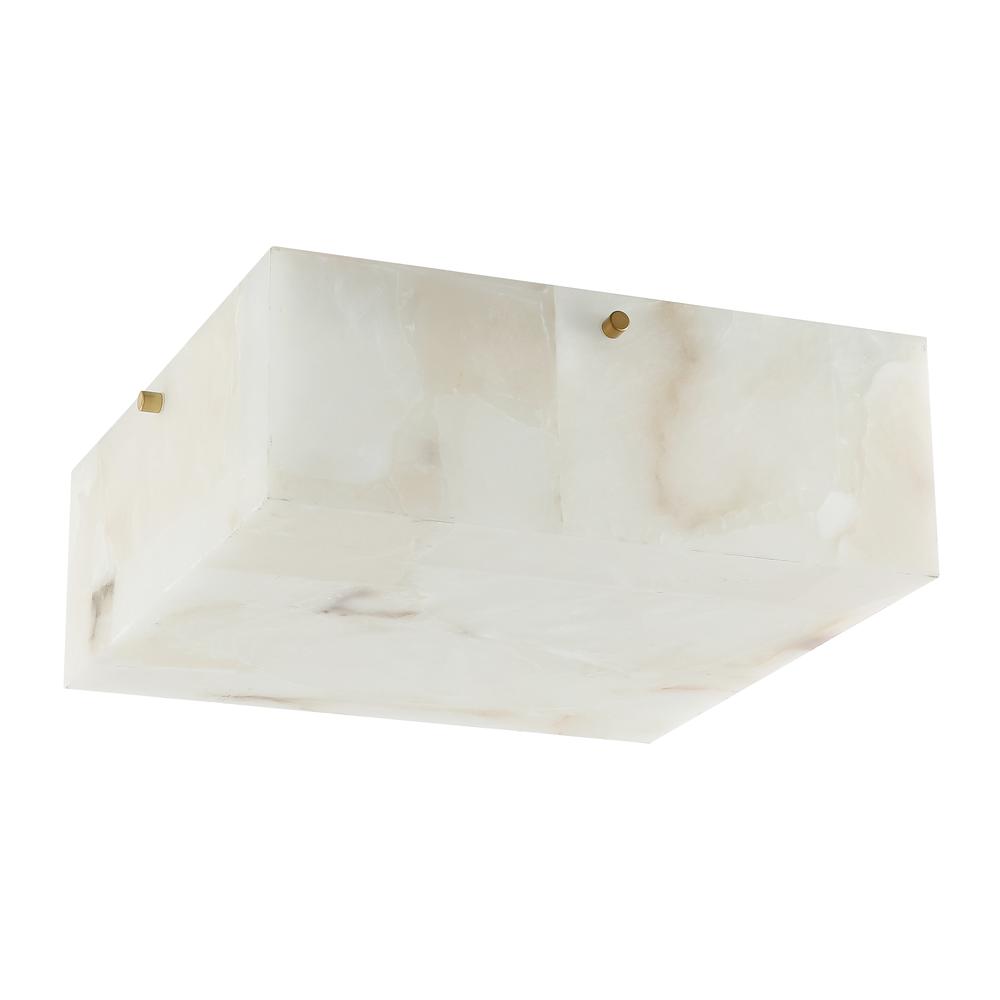 Alessia 1-Light Modern Contemporary Alabaster/Iron Cube Led Semi Flush Mount. Picture 9