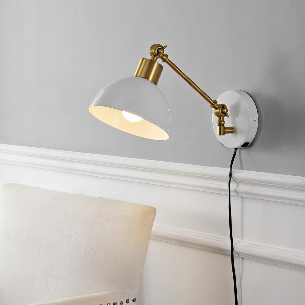 Lisa Swing Arm Modern Midcentury Iron USB Charging Port LED Sconce. Picture 12
