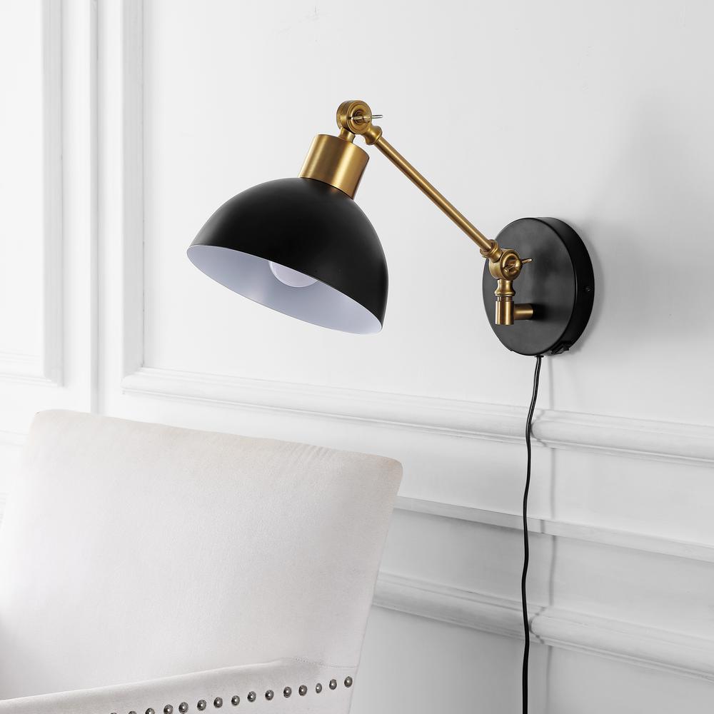 Lisa Swing Arm Modern Midcentury Iron USB Charging Port LED Sconce. Picture 8