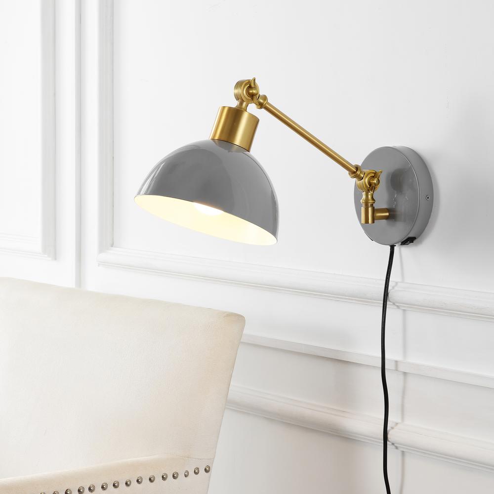 Lisa Swing Arm Modern Midcentury Iron USB Charging Port LED Sconce. Picture 10