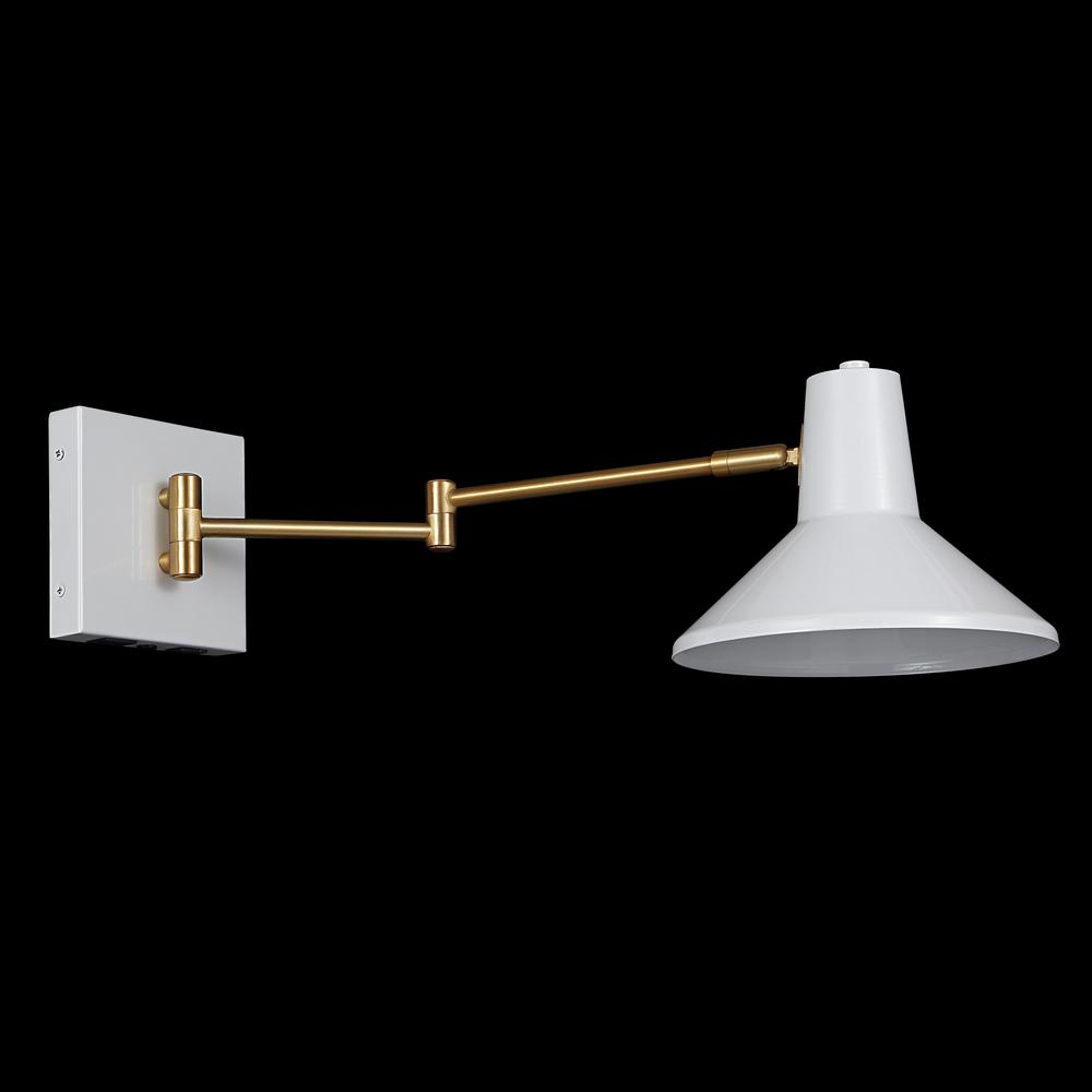 Hygge Swing Arm Modern Midcentury Iron USB Charging Port LED Sconce. Picture 4