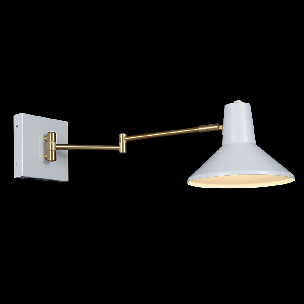 Hygge Swing Arm Modern Midcentury Iron USB Charging Port LED Sconce. Picture 3