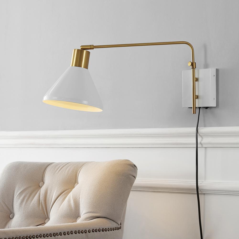 Max Swing Arm Modern Midcentury Iron Usb Charging Port Led Sconce. Picture 12