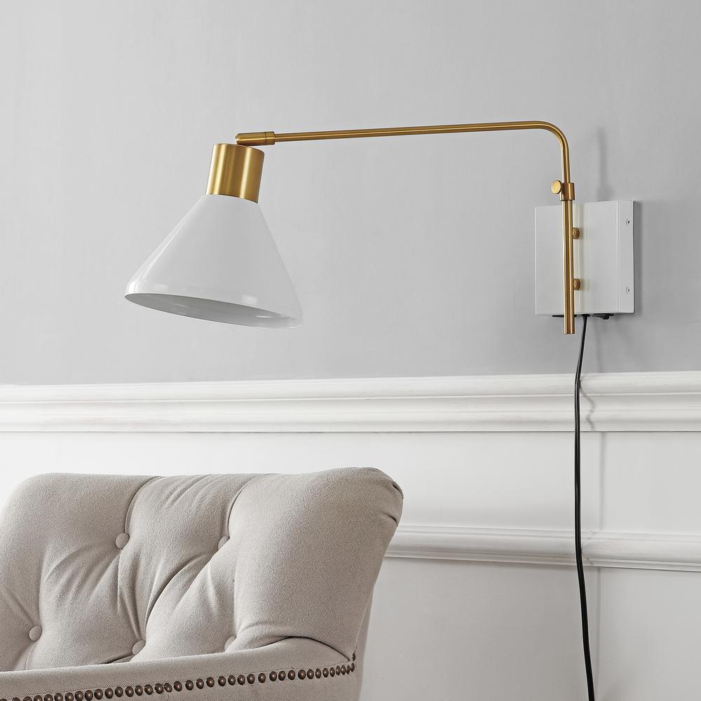 Max Swing Arm Modern Midcentury Iron Usb Charging Port Led Sconce. Picture 10