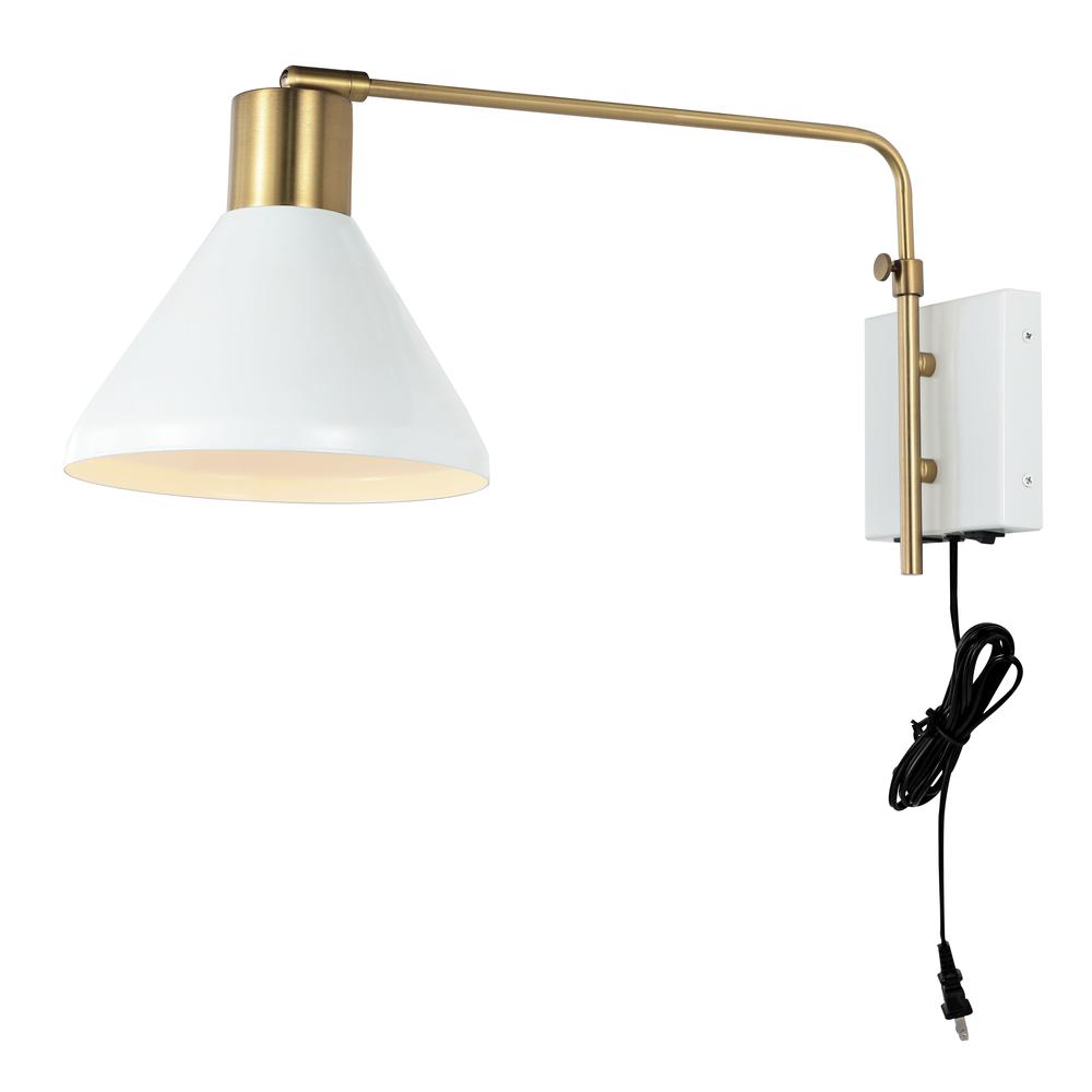 Max Swing Arm Modern Midcentury Iron Usb Charging Port Led Sconce. Picture 1