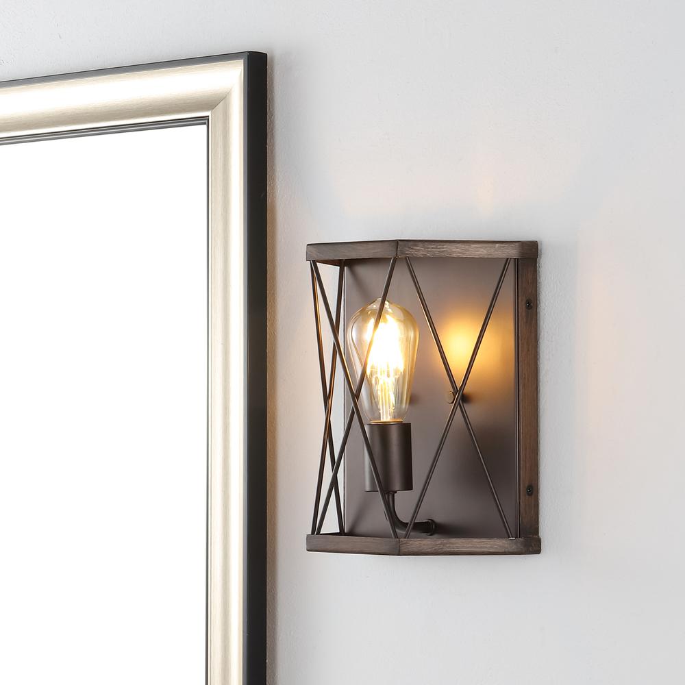 Liam Rustic Farmhouse Iron Led Sconce. Picture 6