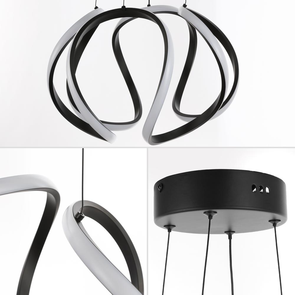 Whirl 1-Light Modern Minimalist Aluminum/Iron Abstract Integrated Led Pendant. Picture 3