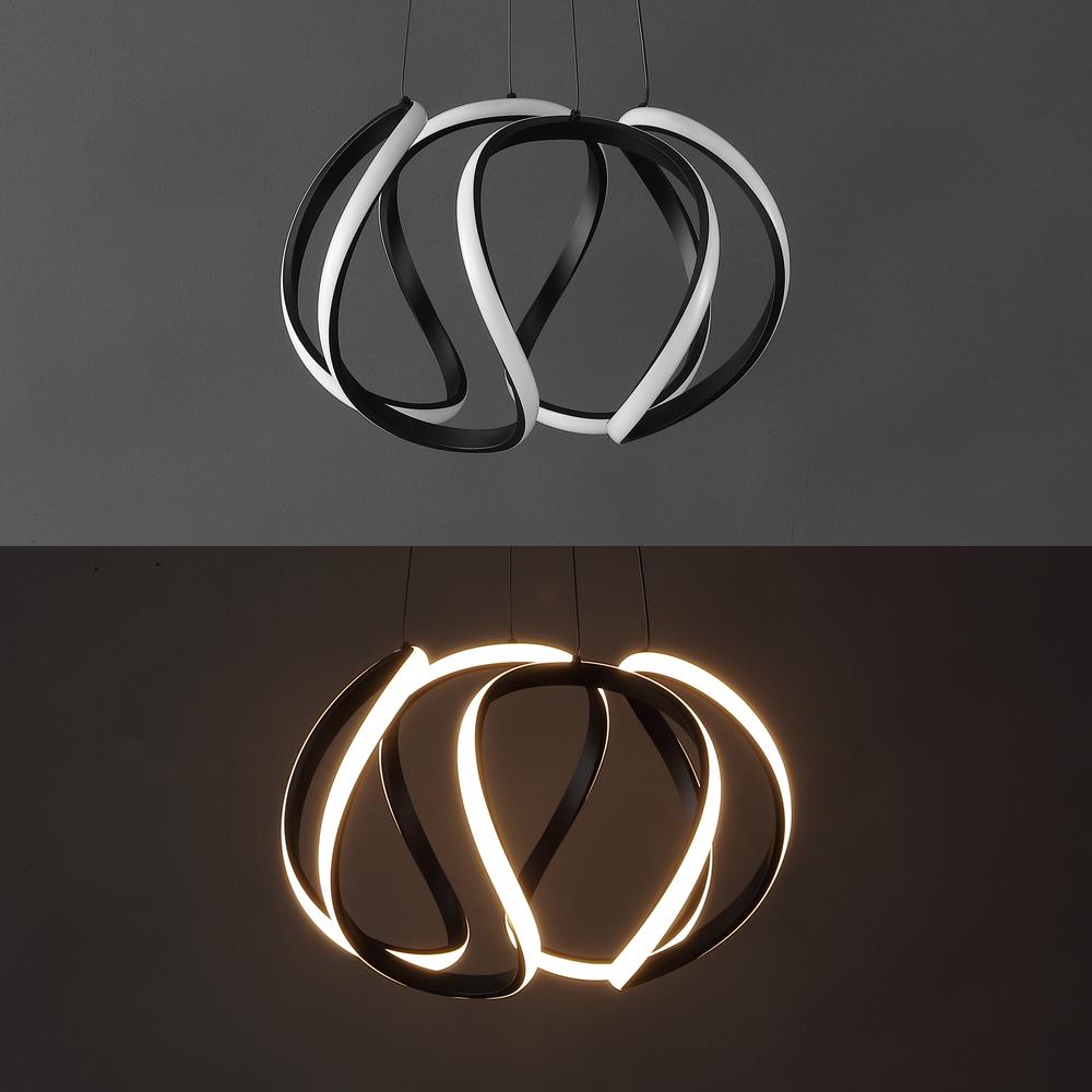 Whirl 1-Light Modern Minimalist Aluminum/Iron Abstract Integrated Led Pendant. Picture 5