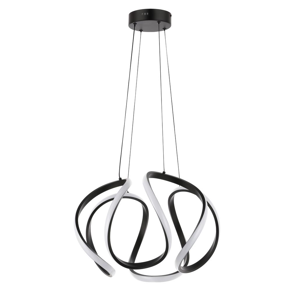 Whirl 1-Light Modern Minimalist Aluminum/Iron Abstract Integrated Led Pendant. Picture 8