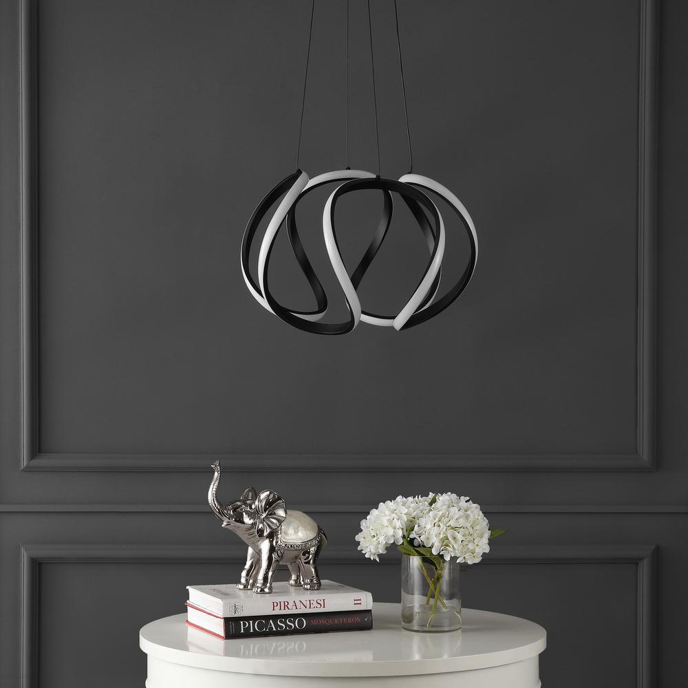 Whirl 1-Light Modern Minimalist Aluminum/Iron Abstract Integrated Led Pendant. Picture 7