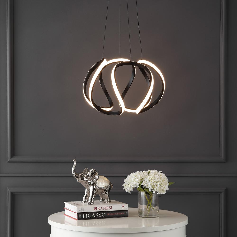 Whirl 1-Light Modern Minimalist Aluminum/Iron Abstract Integrated Led Pendant. Picture 6