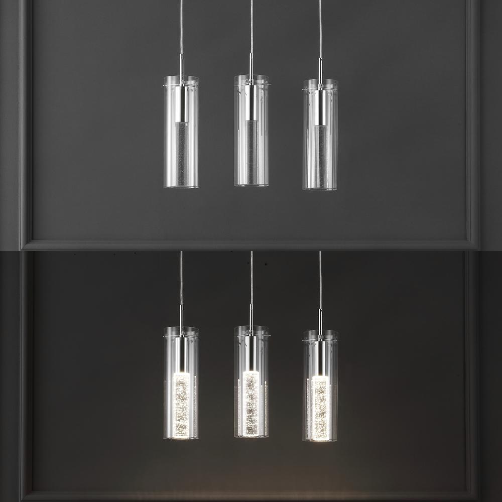 Mium 4-Light Modern Style Iron/Crystal/Glass Integrated Led Linear Pendant. Picture 6