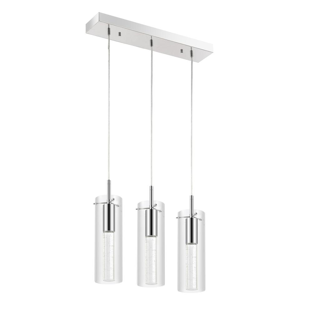 Mium 4-Light Modern Style Iron/Crystal/Glass Integrated Led Linear Pendant. Picture 3