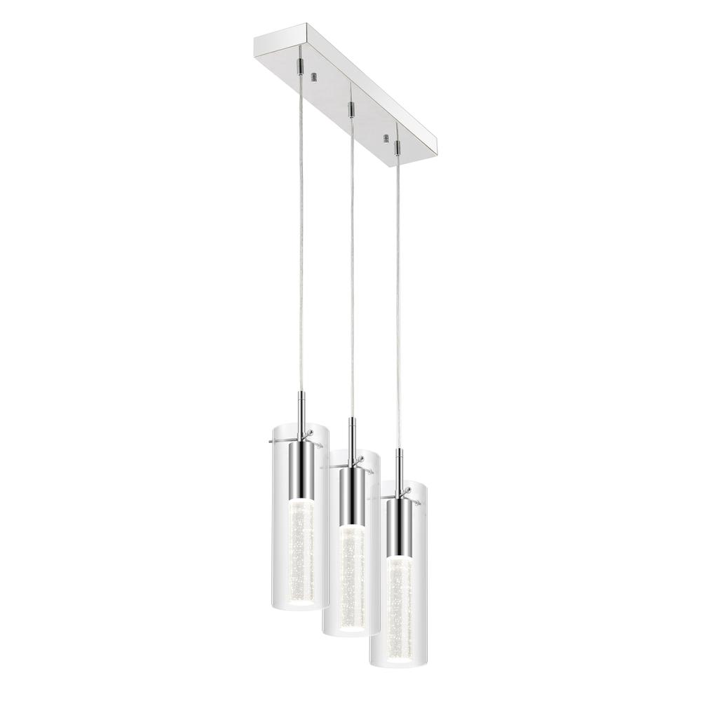 Mium 4-Light Modern Style Iron/Crystal/Glass Integrated Led Linear Pendant. Picture 9