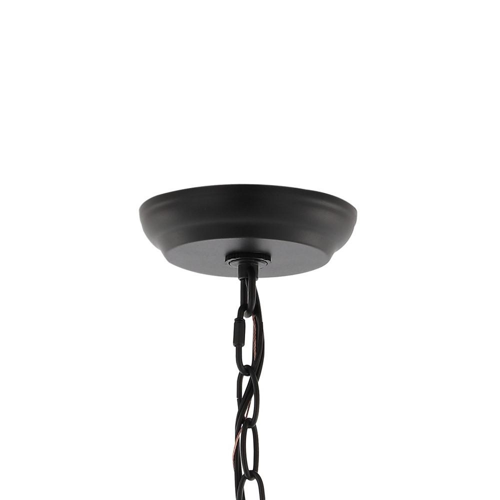 Glendale Farmhouse Industrial Iron/Glass Outdoor LED Pendant. Picture 3