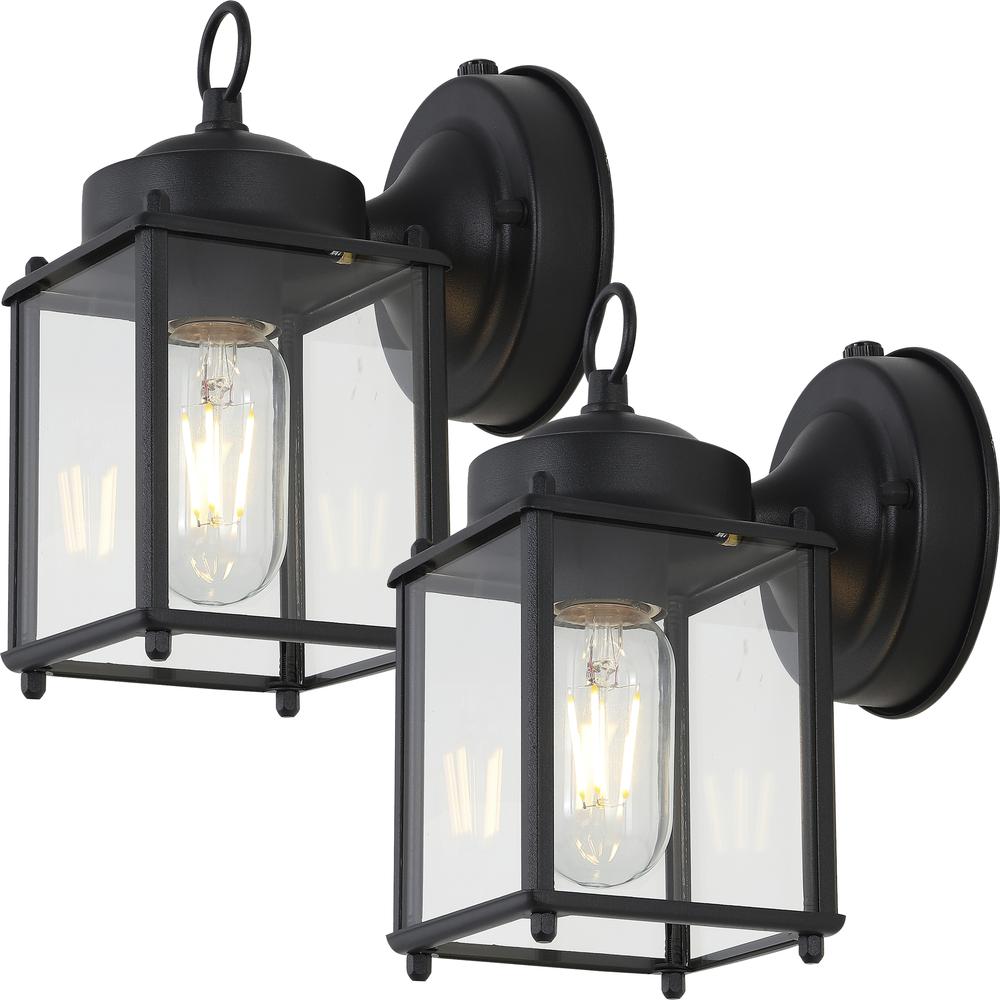 Boston Farmhouse Industrial Iron/Glass Outdoor LED Sconce. Picture 4
