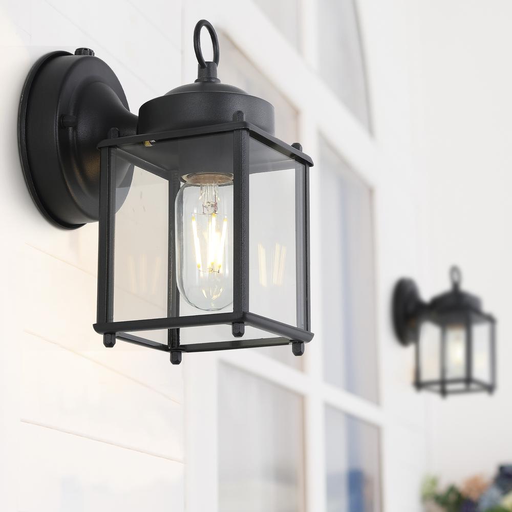 Boston Farmhouse Industrial Iron/Glass Outdoor LED Sconce. Picture 9