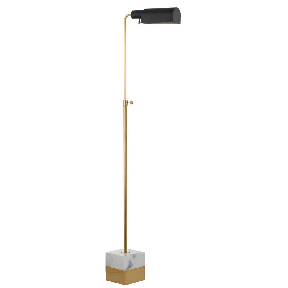 Iva Adjustable Brass Library LED Floor Lamp. Picture 2