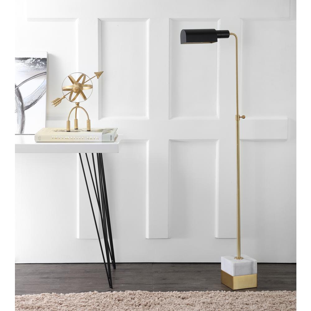 Iva Adjustable Brass Library LED Floor Lamp. Picture 6