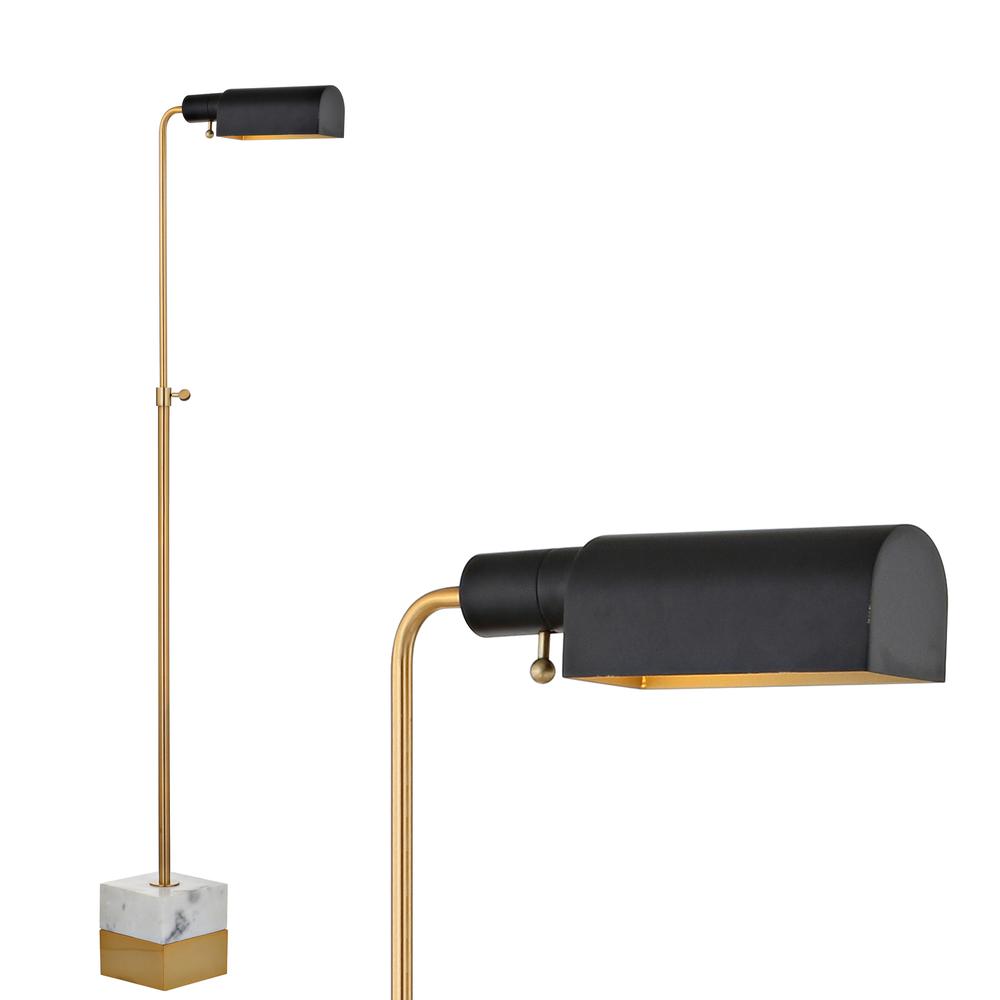 Iva Adjustable Brass Library LED Floor Lamp. Picture 7