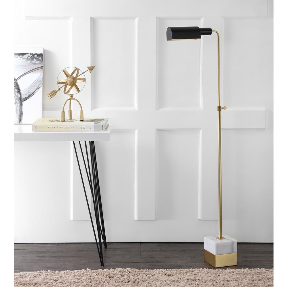 Iva Adjustable Brass Library LED Floor Lamp. Picture 5